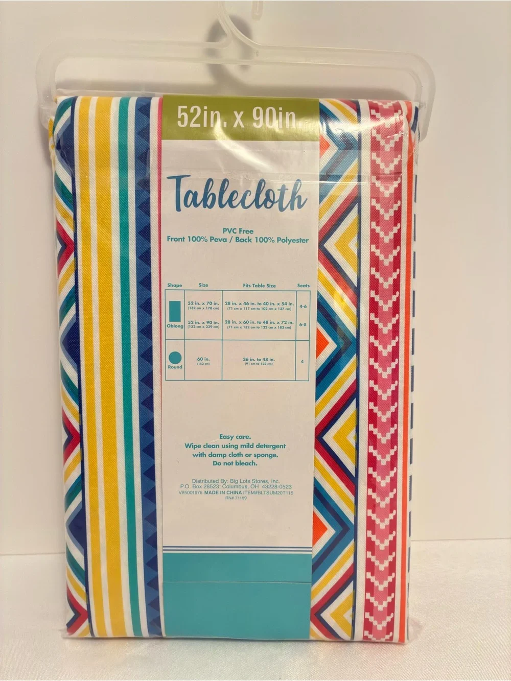 Big Lots Vinyl Tablecloths Stripes/ Flowers 52